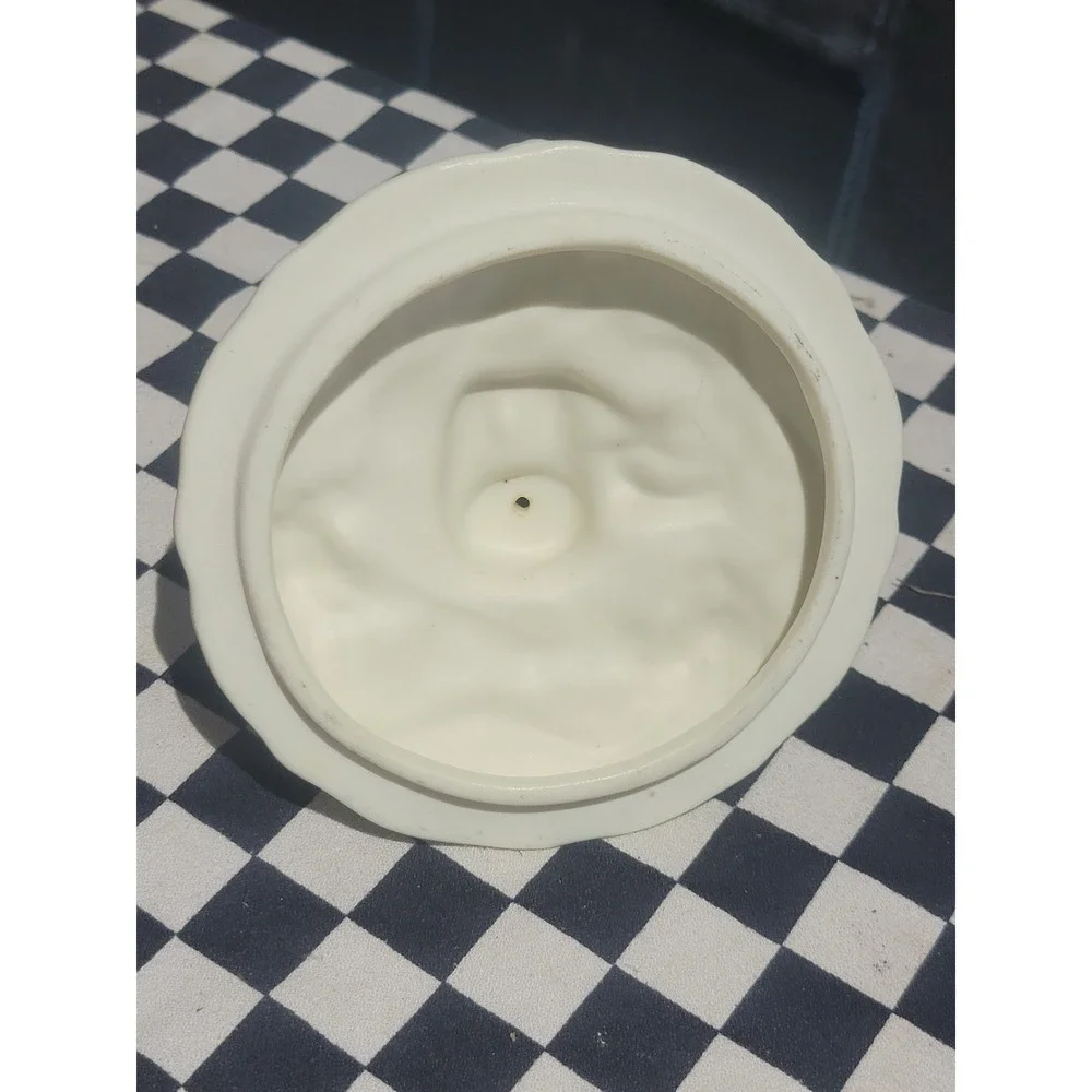 Ivory Ceramic Praying Angel Trinket Box Cherub Keepsake Dish Floral Decor 7